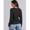 image:imageANRABESS Womens Long Sleeve Cable Knit Sweater 2026 Fall Fashion V Neck Fitted Pullover Top Business Casual Work Fall OutfitsBlack