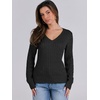 image:imageANRABESS Womens Long Sleeve Cable Knit Sweater 2026 Fall Fashion V Neck Fitted Pullover Top Business Casual Work Fall OutfitsBlack