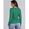 image:imageANRABESS Womens Long Sleeve Cable Knit Sweater 2026 Fall Fashion V Neck Fitted Pullover Top Business Casual Work Fall OutfitsGreen