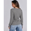 image:imageANRABESS Womens Long Sleeve Cable Knit Sweater 2026 Fall Fashion V Neck Fitted Pullover Top Business Casual Work Fall OutfitsGrey