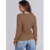 image:imageANRABESS Womens Long Sleeve Cable Knit Sweater 2026 Fall Fashion V Neck Fitted Pullover Top Business Casual Work Fall OutfitsKhaki Tan