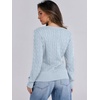 image:imageANRABESS Womens Long Sleeve Cable Knit Sweater 2026 Fall Fashion V Neck Fitted Pullover Top Business Casual Work Fall OutfitsLight Blue