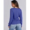 image:imageANRABESS Womens Long Sleeve Cable Knit Sweater 2026 Fall Fashion V Neck Fitted Pullover Top Business Casual Work Fall OutfitsRoyal Blue
