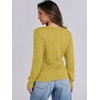 image:imageANRABESS Womens Long Sleeve Cable Knit Sweater 2026 Fall Fashion V Neck Fitted Pullover Top Business Casual Work Fall OutfitsYellow