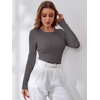 image:imageANRABESS Womens Long Sleeve Cable Knit Sweater Jumper Crewneck Pullover Soft Dressy Casual Tops Cute 2026 Fall Trendy OutfitsDark Grey