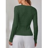 image:imageANRABESS Womens Long Sleeve Cable Knit Sweater Jumper Crewneck Pullover Soft Dressy Casual Tops Cute 2026 Fall Trendy OutfitsDeep Green