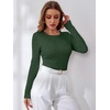 image:imageANRABESS Womens Long Sleeve Cable Knit Sweater Jumper Crewneck Pullover Soft Dressy Casual Tops Cute 2026 Fall Trendy OutfitsDeep Green