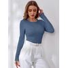 image:imageANRABESS Womens Long Sleeve Cable Knit Sweater Jumper Crewneck Pullover Soft Dressy Casual Tops Cute 2026 Fall Trendy OutfitsIndigo