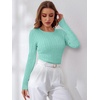 image:imageANRABESS Womens Long Sleeve Cable Knit Sweater Jumper Crewneck Pullover Soft Dressy Casual Tops Cute 2026 Fall Trendy OutfitsLake