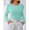 image:imageANRABESS Womens Long Sleeve Cable Knit Sweater Jumper Crewneck Pullover Soft Dressy Casual Tops Cute 2026 Fall Trendy OutfitsLake