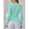 image:imageANRABESS Womens Long Sleeve Cable Knit Sweater Jumper Crewneck Pullover Soft Dressy Casual Tops Cute 2026 Fall Trendy OutfitsLake
