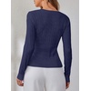 image:imageANRABESS Womens Long Sleeve Cable Knit Sweater Jumper Crewneck Pullover Soft Dressy Casual Tops Cute 2026 Fall Trendy OutfitsNavy Blue
