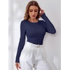 image:imageANRABESS Womens Long Sleeve Cable Knit Sweater Jumper Crewneck Pullover Soft Dressy Casual Tops Cute 2026 Fall Trendy OutfitsNavy Blue