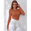 image:imageANRABESS Womens Long Sleeve Cable Knit Sweater Jumper Crewneck Pullover Soft Dressy Casual Tops Cute 2026 Fall Trendy OutfitsRust