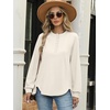 image:imageANRABESS Womens Long Sleeve Henley Tops Tunic Sweatshirt Loose Slit Casual Button Shirts Pullover 2026 Fall Winter OutfitsBeige