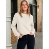 image:imageANRABESS Womens Long Sleeve Henley Tops Tunic Sweatshirt Loose Slit Casual Button Shirts Pullover 2026 Fall Winter OutfitsBeige