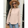 image:imageANRABESS Womens Long Sleeve Henley Tops Tunic Sweatshirt Loose Slit Casual Button Shirts Pullover 2026 Fall Winter OutfitsBeige Camel