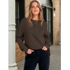 image:imageANRABESS Womens Long Sleeve Henley Tops Tunic Sweatshirt Loose Slit Casual Button Shirts Pullover 2026 Fall Winter OutfitsBrown