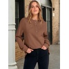 image:imageANRABESS Womens Long Sleeve Henley Tops Tunic Sweatshirt Loose Slit Casual Button Shirts Pullover 2026 Fall Winter OutfitsCaramel