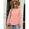 image:imageANRABESS Womens Long Sleeve Henley Tops Tunic Sweatshirt Loose Slit Casual Button Shirts Pullover 2026 Fall Winter OutfitsCoral Pink