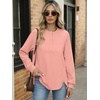 image:imageANRABESS Womens Long Sleeve Henley Tops Tunic Sweatshirt Loose Slit Casual Button Shirts Pullover 2026 Fall Winter OutfitsCoral Pink