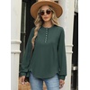 image:imageANRABESS Womens Long Sleeve Henley Tops Tunic Sweatshirt Loose Slit Casual Button Shirts Pullover 2026 Fall Winter OutfitsDark Green