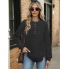 image:imageANRABESS Womens Long Sleeve Henley Tops Tunic Sweatshirt Loose Slit Casual Button Shirts Pullover 2026 Fall Winter OutfitsDeep Grey