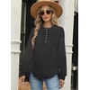 image:imageANRABESS Womens Long Sleeve Henley Tops Tunic Sweatshirt Loose Slit Casual Button Shirts Pullover 2026 Fall Winter OutfitsDeep Grey