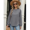 image:imageANRABESS Womens Long Sleeve Henley Tops Tunic Sweatshirt Loose Slit Casual Button Shirts Pullover 2026 Fall Winter OutfitsGrey