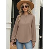 image:imageANRABESS Womens Long Sleeve Henley Tops Tunic Sweatshirt Loose Slit Casual Button Shirts Pullover 2026 Fall Winter OutfitsKhaki