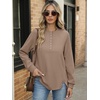 image:imageANRABESS Womens Long Sleeve Henley Tops Tunic Sweatshirt Loose Slit Casual Button Shirts Pullover 2026 Fall Winter OutfitsKhaki