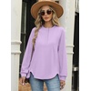 image:imageANRABESS Womens Long Sleeve Henley Tops Tunic Sweatshirt Loose Slit Casual Button Shirts Pullover 2026 Fall Winter OutfitsLight Purple
