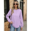 image:imageANRABESS Womens Long Sleeve Henley Tops Tunic Sweatshirt Loose Slit Casual Button Shirts Pullover 2026 Fall Winter OutfitsLight Purple