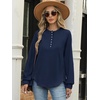 image:imageANRABESS Womens Long Sleeve Henley Tops Tunic Sweatshirt Loose Slit Casual Button Shirts Pullover 2026 Fall Winter OutfitsNavy Blue