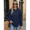image:imageANRABESS Womens Long Sleeve Henley Tops Tunic Sweatshirt Loose Slit Casual Button Shirts Pullover 2026 Fall Winter OutfitsNavy Blue