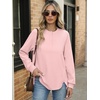 image:imageANRABESS Womens Long Sleeve Henley Tops Tunic Sweatshirt Loose Slit Casual Button Shirts Pullover 2026 Fall Winter OutfitsPink