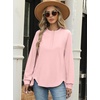 image:imageANRABESS Womens Long Sleeve Henley Tops Tunic Sweatshirt Loose Slit Casual Button Shirts Pullover 2026 Fall Winter OutfitsPink