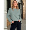image:imageANRABESS Womens Long Sleeve Henley Tops Tunic Sweatshirt Loose Slit Casual Button Shirts Pullover 2026 Fall Winter OutfitsSage Green