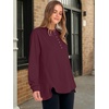 image:imageANRABESS Womens Long Sleeve Henley Tops Tunic Sweatshirt Loose Slit Casual Button Shirts Pullover 2026 Fall Winter OutfitsWine Red