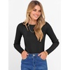 image:imageANRABESS Womens Long Sleeve Slim Fit Crewneck Lightweight Sweaters 2026 Fall Winter Basic Fitted Rib Knit Pullover TopsBlack