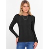 image:imageANRABESS Womens Long Sleeve Slim Fit Crewneck Lightweight Sweaters 2026 Fall Winter Basic Fitted Rib Knit Pullover TopsBlack