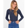 image:imageANRABESS Womens Long Sleeve Slim Fit Crewneck Lightweight Sweaters 2026 Fall Winter Basic Fitted Rib Knit Pullover TopsNavy Blue