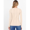 image:imageANRABESS Womens Long Sleeve Slim Fit Crewneck Lightweight Sweaters 2026 Fall Winter Basic Fitted Rib Knit Pullover TopsParchment