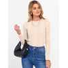image:imageANRABESS Womens Long Sleeve Slim Fit Crewneck Lightweight Sweaters 2026 Fall Winter Basic Fitted Rib Knit Pullover TopsParchment