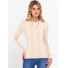 image:imageANRABESS Womens Long Sleeve Slim Fit Crewneck Lightweight Sweaters 2026 Fall Winter Basic Fitted Rib Knit Pullover TopsParchment