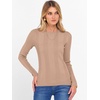 image:imageANRABESS Womens Long Sleeve Slim Fit Crewneck Lightweight Sweaters 2026 Fall Winter Basic Fitted Rib Knit Pullover TopsPeach Brown