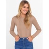 image:imageANRABESS Womens Long Sleeve Slim Fit Crewneck Lightweight Sweaters 2026 Fall Winter Basic Fitted Rib Knit Pullover TopsPeach Brown