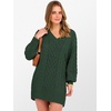 image:imageANRABESS Womens Long Sleeve V Neck Oversized Cable Knit Mini Sweater Dresses 2026 Winter Fall Trendy Pullover Tunic OutfitsDeep Green