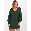 image:imageANRABESS Womens Long Sleeve V Neck Oversized Cable Knit Mini Sweater Dresses 2026 Winter Fall Trendy Pullover Tunic OutfitsDeep Green