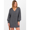 image:imageANRABESS Womens Long Sleeve V Neck Oversized Cable Knit Mini Sweater Dresses 2026 Winter Fall Trendy Pullover Tunic OutfitsDeep Grey
